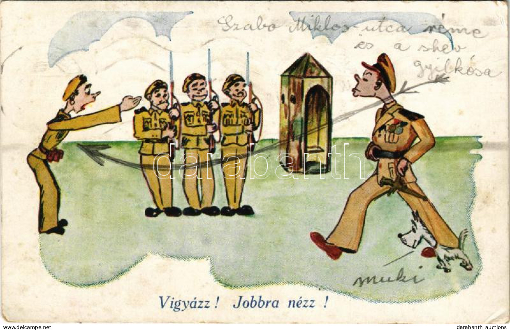 T2/T3 1942 Vigyázz! Jobbra Nézz! Második Világháborús Magyar Katonai Humor / WWII Hungarian Military Humour (EK) - Ohne Zuordnung