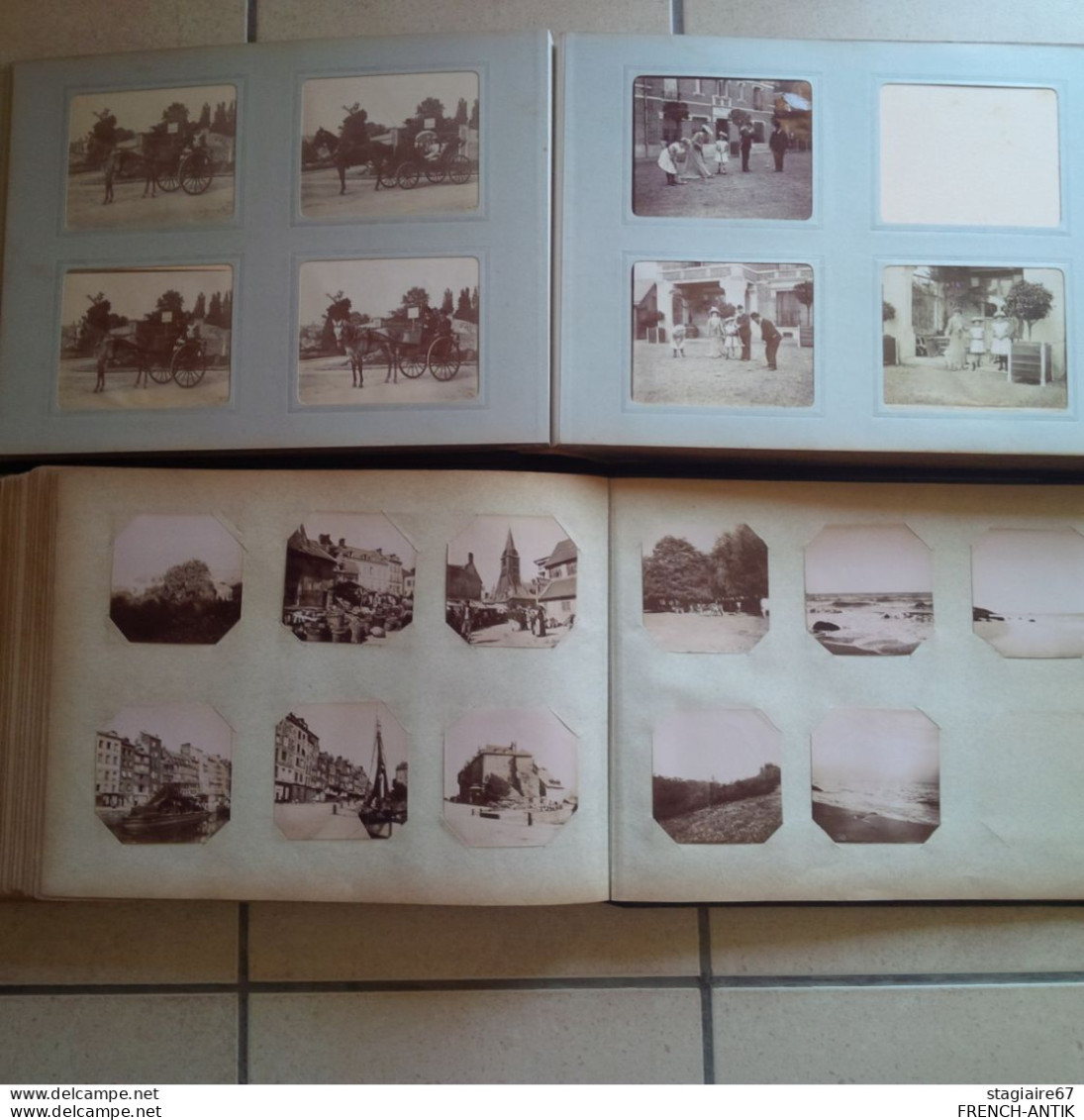 LOT 4 ALBUM PHOTOGRAPHIE DE FAMILLE VOYAGE ITALIE PAYS BAS FRANCE SCENE ANIME ATTELAGE AUTOMOBILE