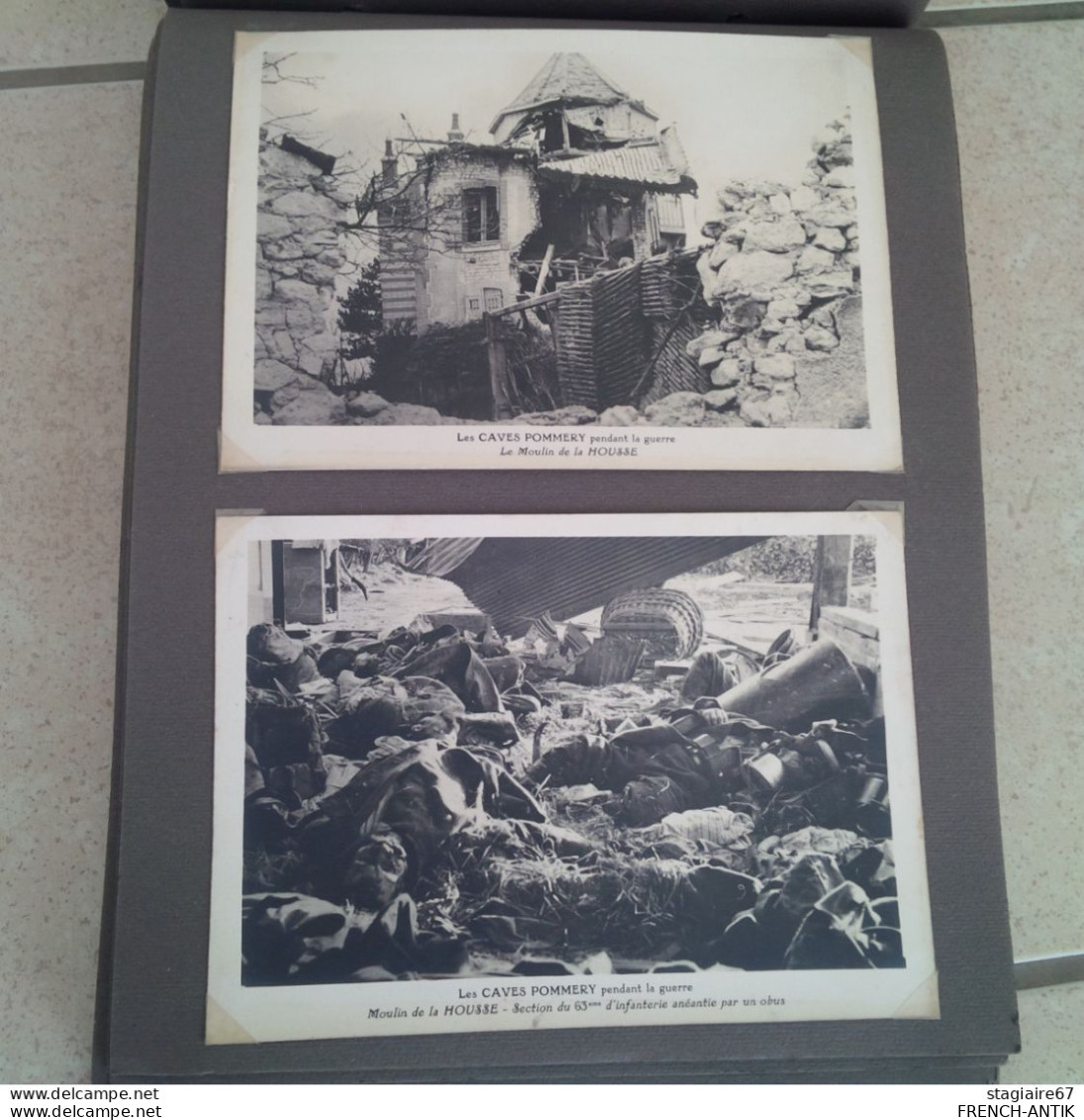 DEUX ALBUM PHOTO MARNE REIMS CAVE POMMERY LA POMPELLE MILITARIA 96 PHOTOS