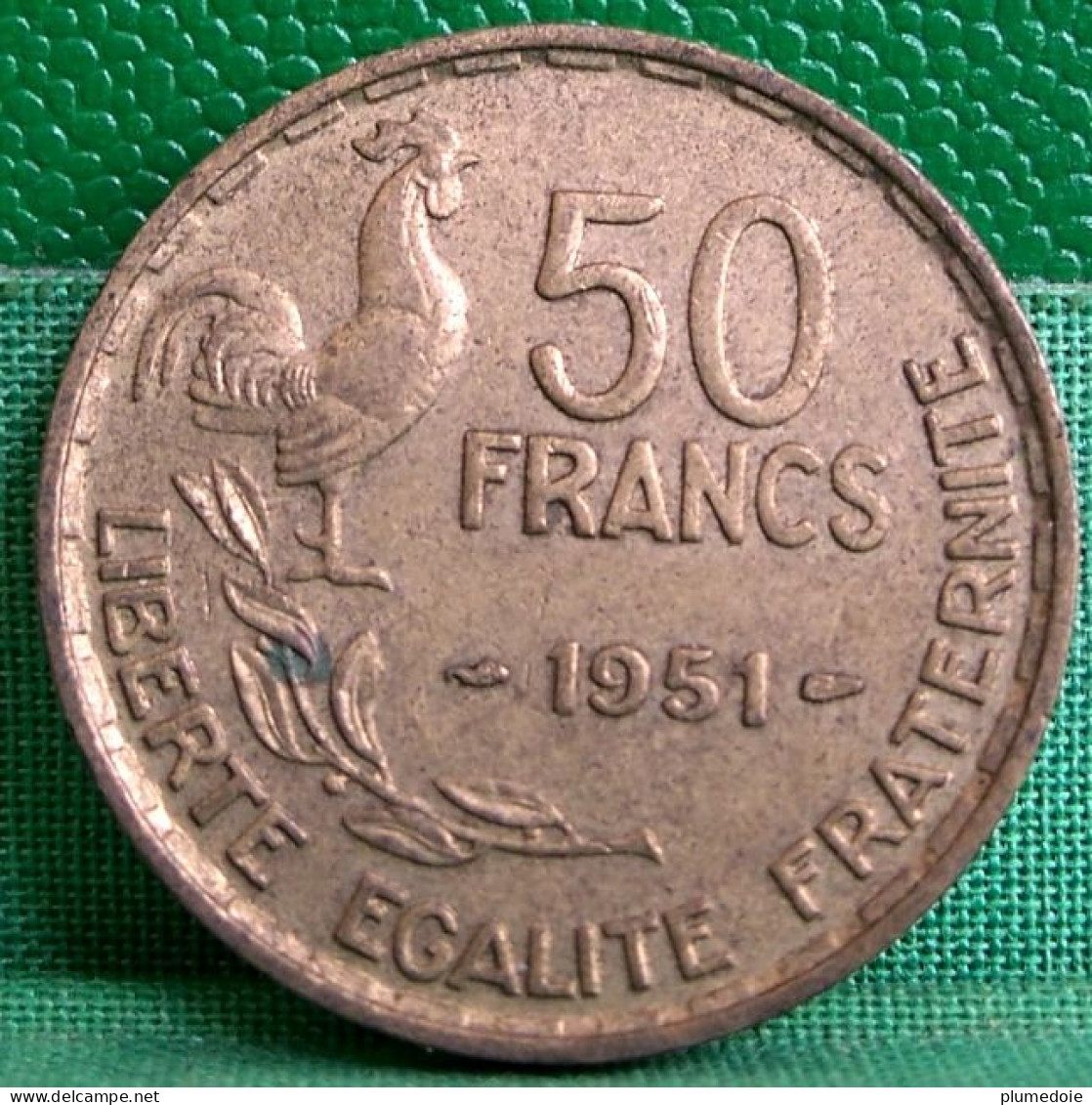 FRANCE  LOT DE X 4 MONNAIES  GUIRAUD  .50 FRANCS  1951 . 1952  .1953 .1954 B . - 50 Francs