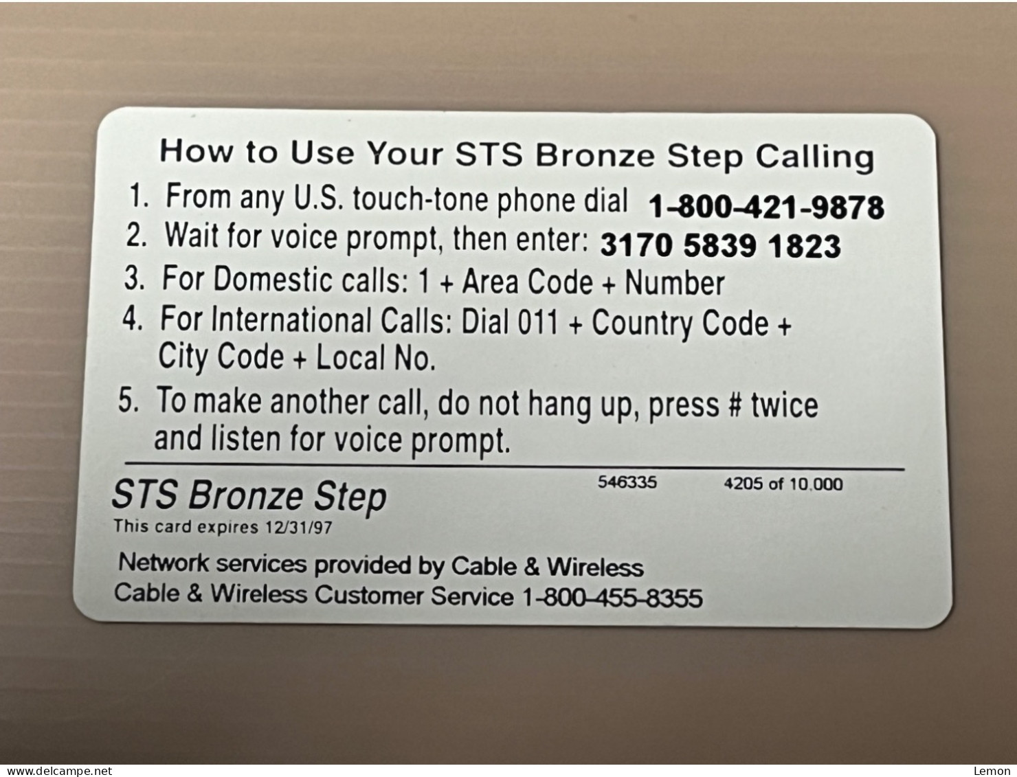 USA UNITED STATES America Prepaid Telecard Phonecard, Bronze Card, Set Of 1 Mint Card - Collections