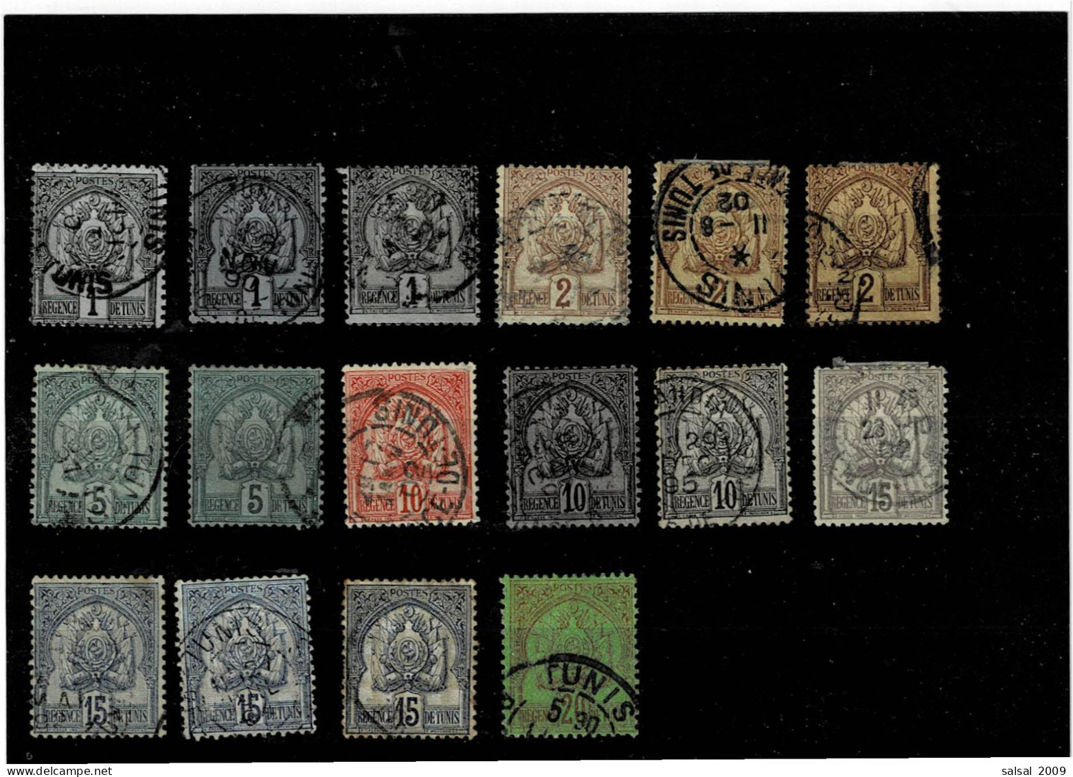 TUNISIA ,"Protettorato Francese" ,16 Pezzi Usati ,vari Tipi ,qualita Ottima - Used Stamps