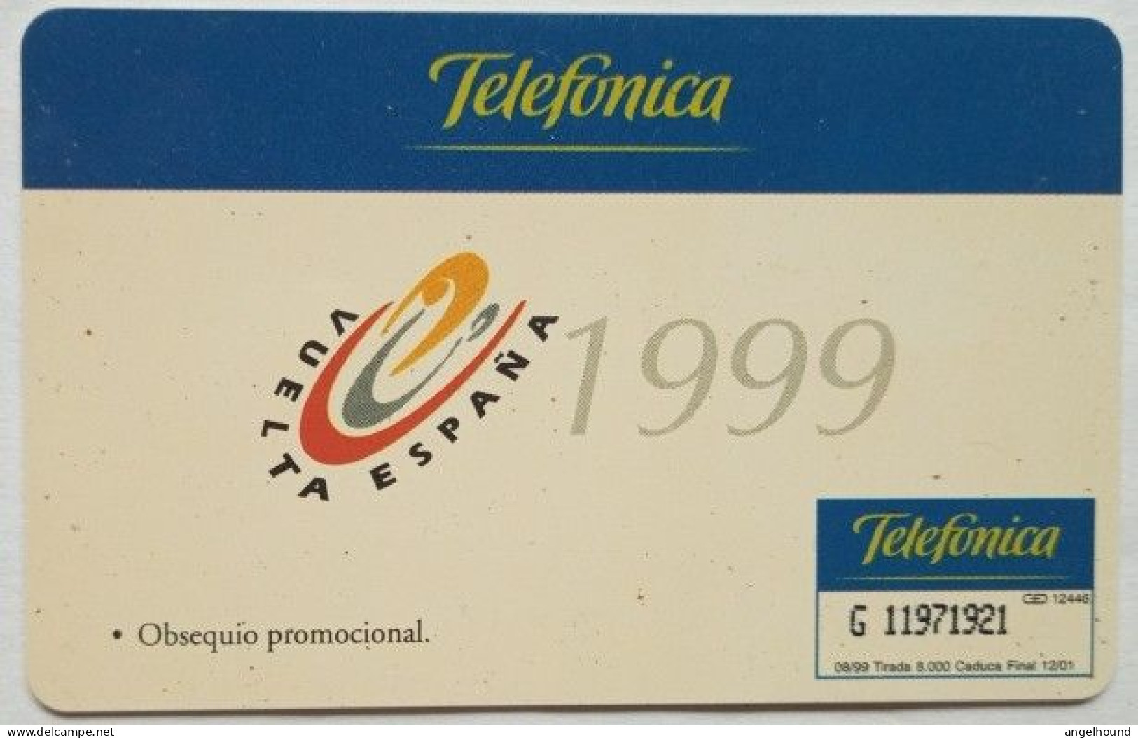 Spain 250 Pta. Chip Card- Vuelta Espana 1999 Gran Premio - Basic Issues