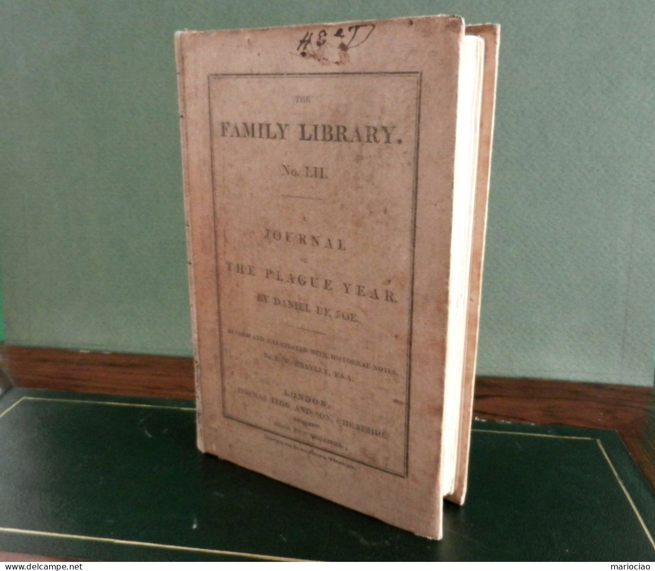 L-UK A Journal Of The Plague Year Daniel De Foe 1835 - PESTE - 1800-1849