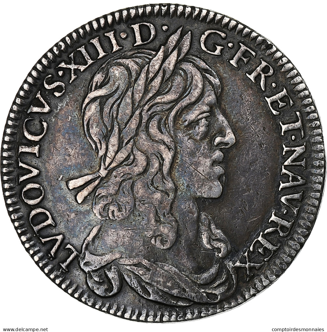 France, Louis XIII, 1/4 Ecu, 1642, Paris, Argent, TTB, Gadoury:47 - 1610-1643 Louis XIII Le Juste