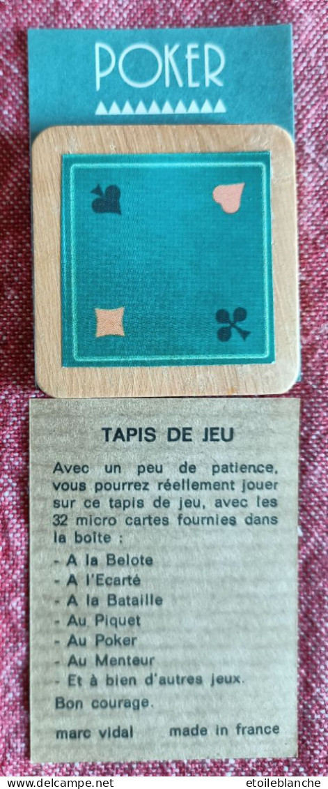 Jeu Minuscule Marc Vidal - Cartes Avec Plateau Bois, Tapis Vert, Pincettes ...  Made In France - Other & Unclassified