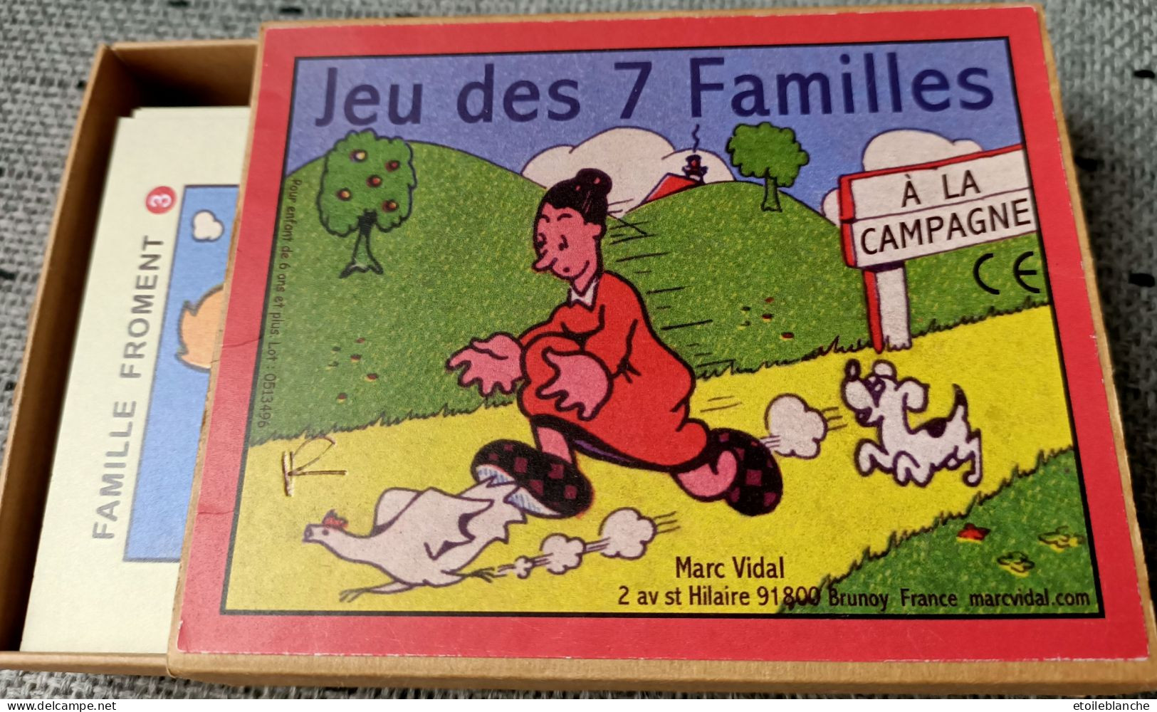 Jeu Marc Vidal - 7 Familles - Cartes Illustrées, Boîte, Tiroir - Humour, Froment, Sucre, Baratte, Verger, Rucher, Poule - Sonstige & Ohne Zuordnung