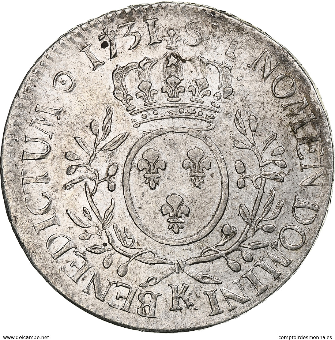 France, Louis XV, Ecu Aux Branches D'olivier, 1731, Bordeaux, Argent, TTB+ - 1715-1774 Louis XV Le Bien-Aimé