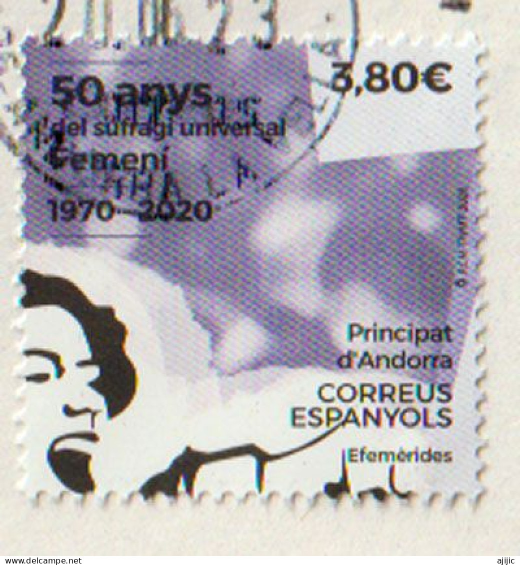 2020. 50 Ième Anniversaire Du Suffrage Universel Des Femmes En Andorra, Timbre Oblitéré 1 ère Qualité.Haute Faciale. - Used Stamps