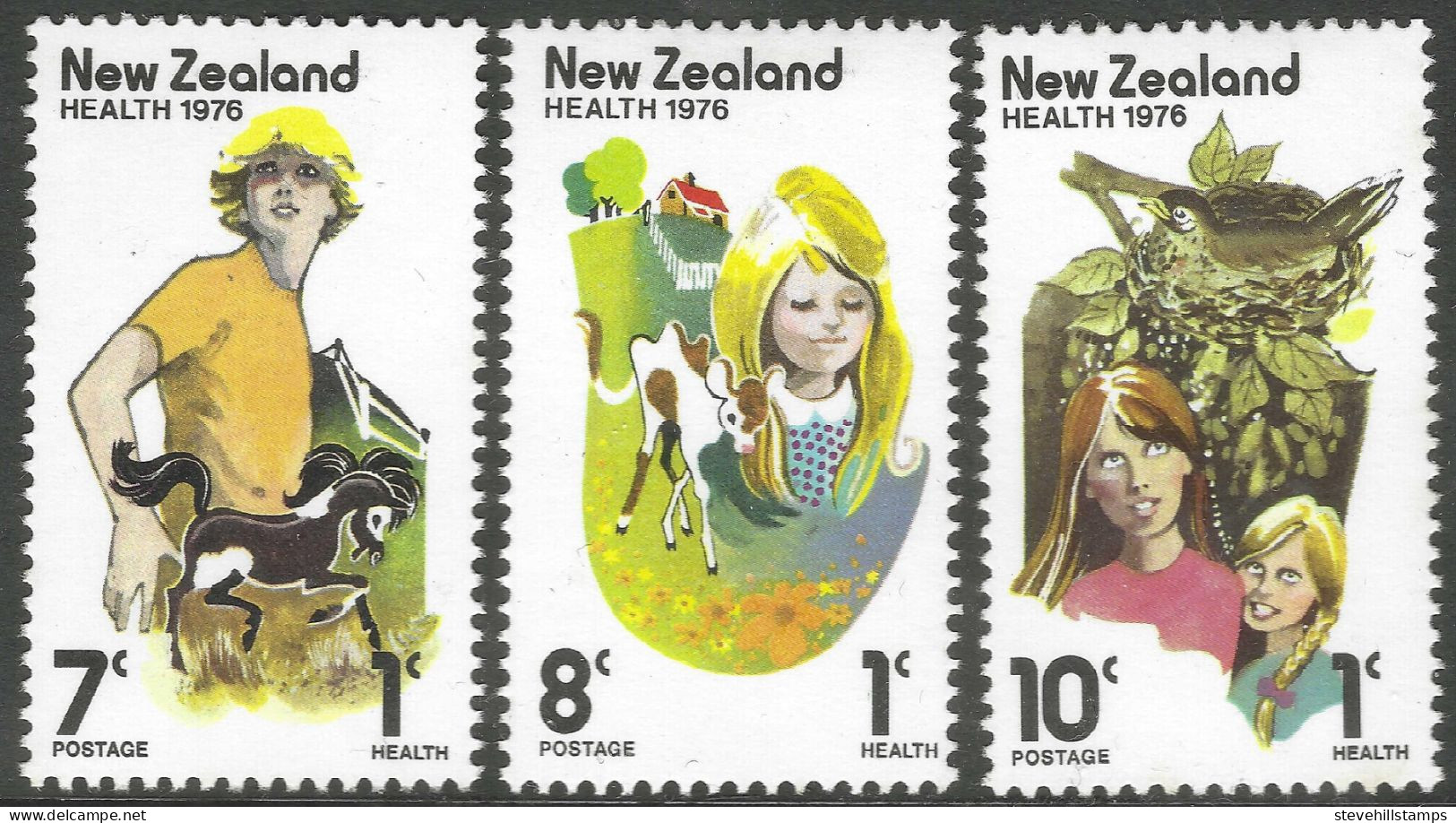 New Zealand. 1976 Health Stamps. MH Complete Set. SG 1125-1127. M2138 - Neufs