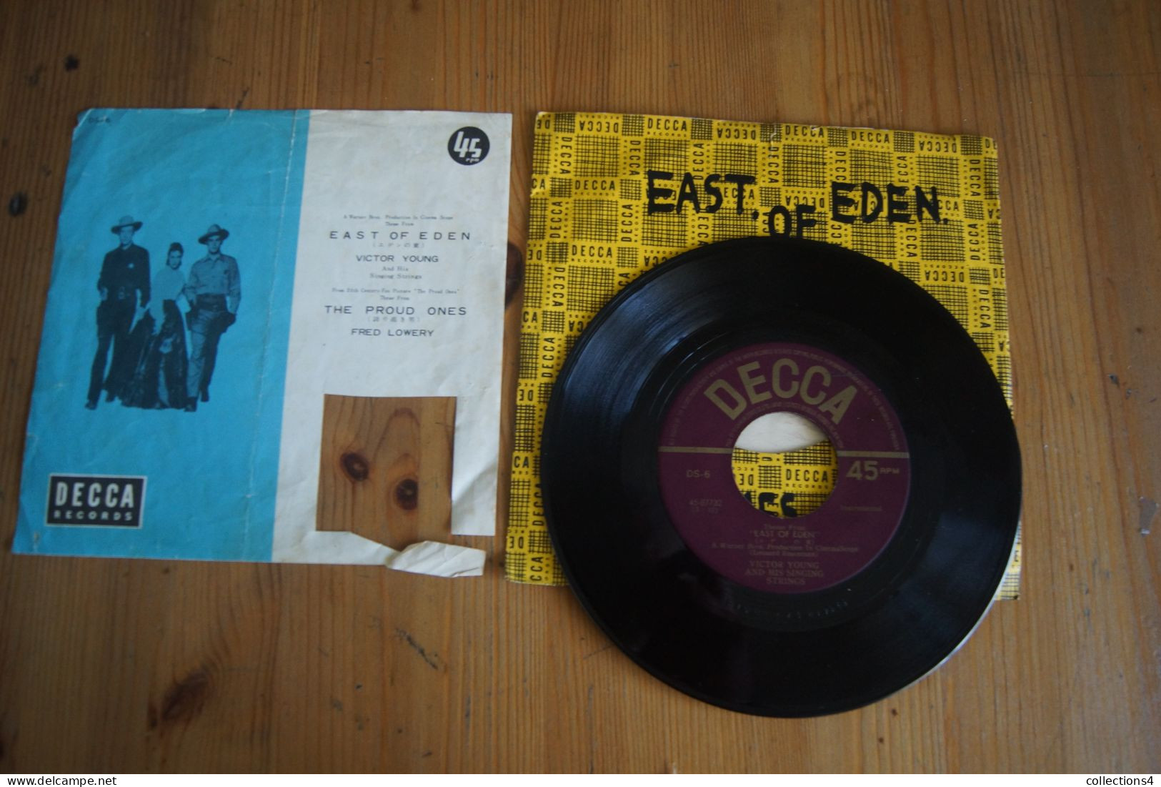 VICTOR YOUNG EAST OF EDEN THE PROUD ONES RARE SP JAPONAIS DES FILMS  1963 ROBERT RYAN - Musique De Films