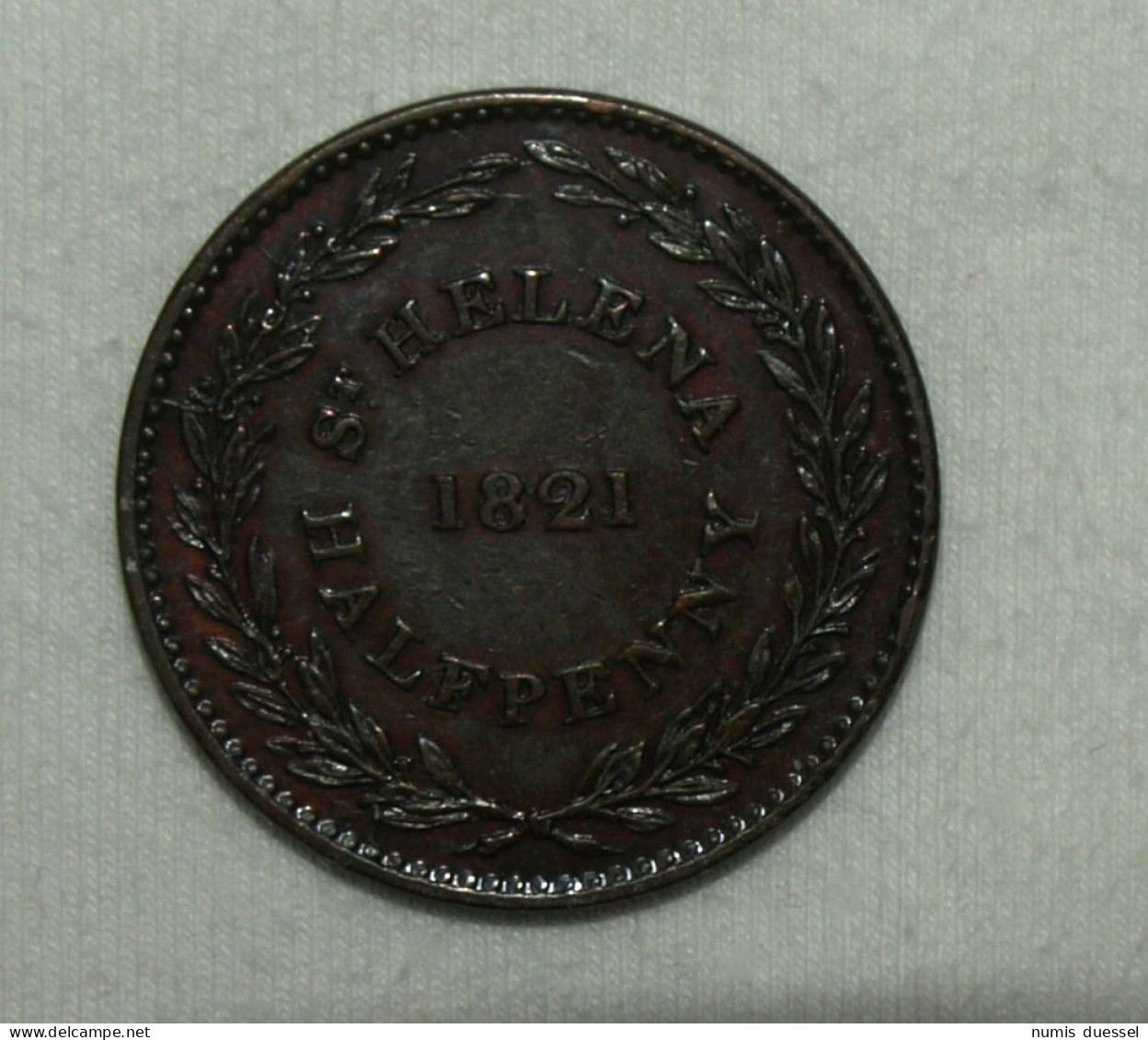 St. Helena Ascension & Tristan Da Cunha/British East India Company, 1821, 1/2 Penny VZ/XF - Colonies