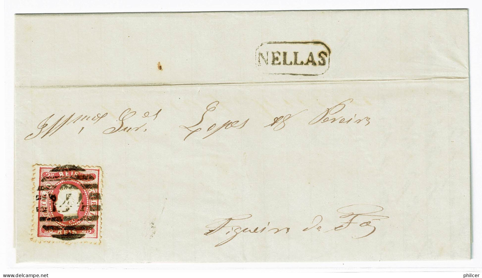 Portugal, 1870, # 30, Nellas-Figueira Da Foz - Briefe U. Dokumente