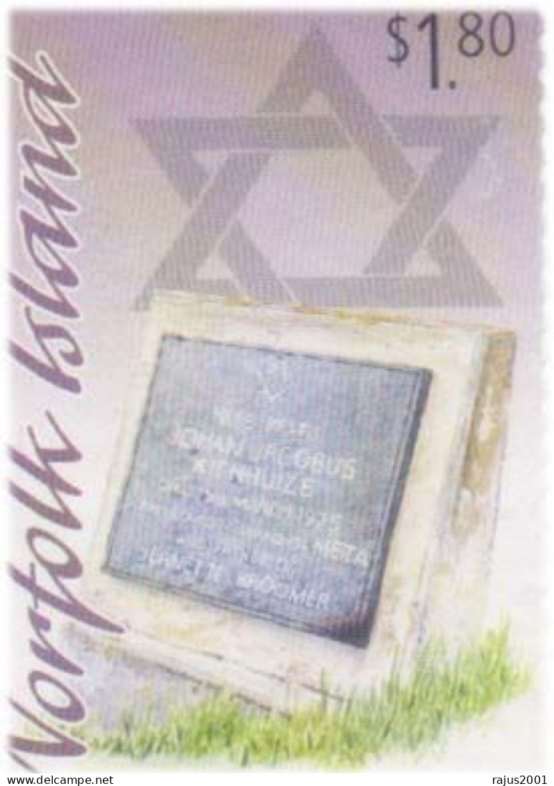 Masonic Compass On The Grave Stone Of Johann Jacobus Kienhuize, David's Star, Judaica, Graveyard, Freemasonry FDC - Franc-Maçonnerie