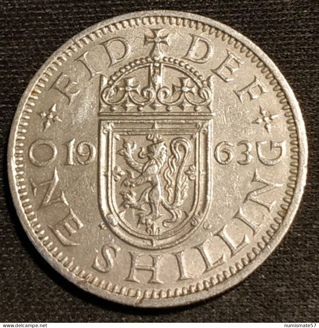 GRANDE BRETAGNE - 1 SHILLING 1963 - Elizabeth II - 1ère Effigie - Sans "BRITT:OMN:" - Blason De L'Écosse - KM 905 - I. 1 Shilling