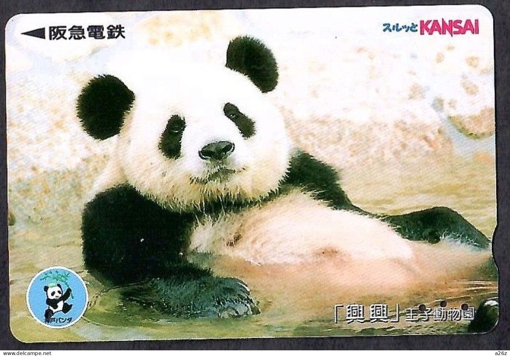 Japan 1V Panda" Hing Hing" Kobe Oji Zoo Hankyu Railway, KANSAI Region Used Card - Jungle