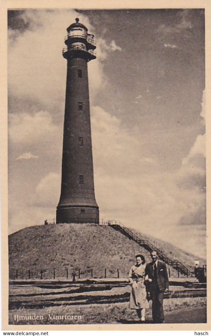 256647IJmuiden, Vuurtoren-1950 - IJmuiden