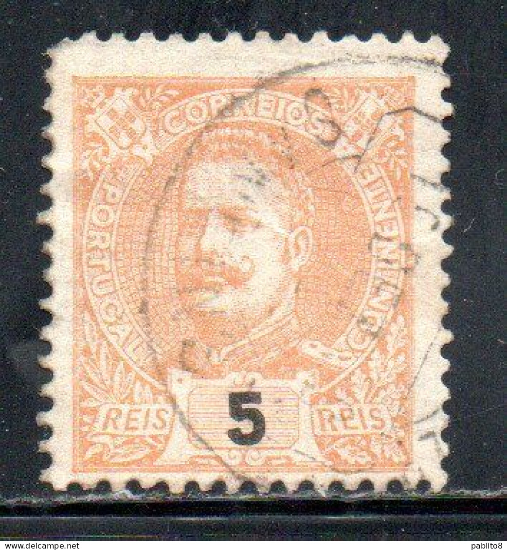 PORTOGALLO PORTUGAL 1895 1905 KING CARLOS I ROI RE CARLO 5r USATO USED OBLITERE' - Used Stamps