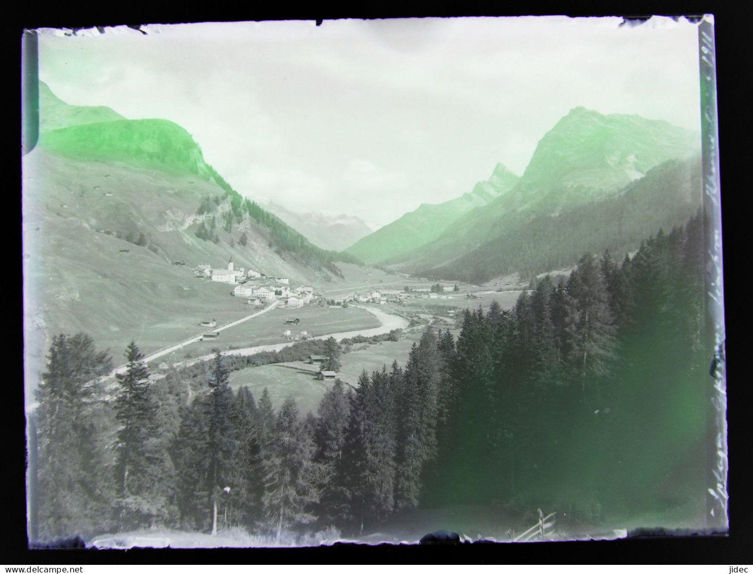 Ancienne Photo Négatif Sur Plaque De Verre Splugen Près Sufers Andeer  Rheinwald Suisse Les Grisons Alte Foto Vers 1900 - Splügen