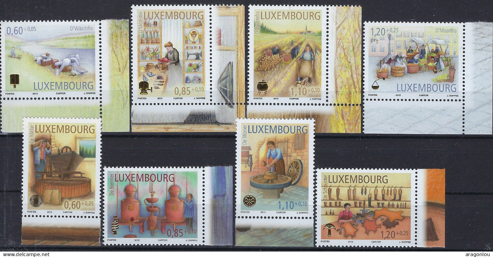 Luxembourg - Luxemburg -  2012 / 2013   2 Séries  Métiers Artisanaux    MNH** - Unused Stamps