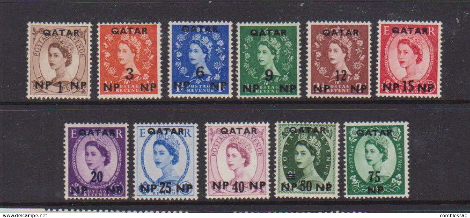 QATAR    1957    Queen  Elizabeth  II    Part  Set  Of  11    MH - Qatar