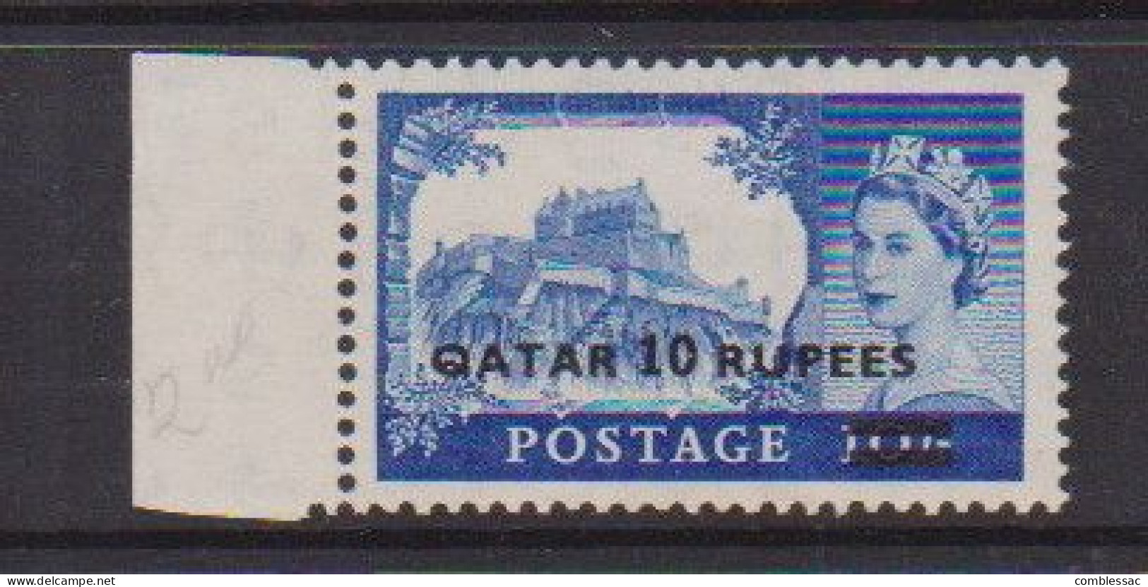 QATAR    1957    10R  On   10/-   Ultramarine    MNH - Qatar