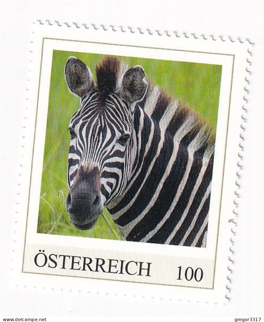 ÖSTERREICH - EXOTISCHE TIERE - ZEBRA AFRIKA  - Personalisierte Briefmarke ** Postfrisch - Timbres Personnalisés