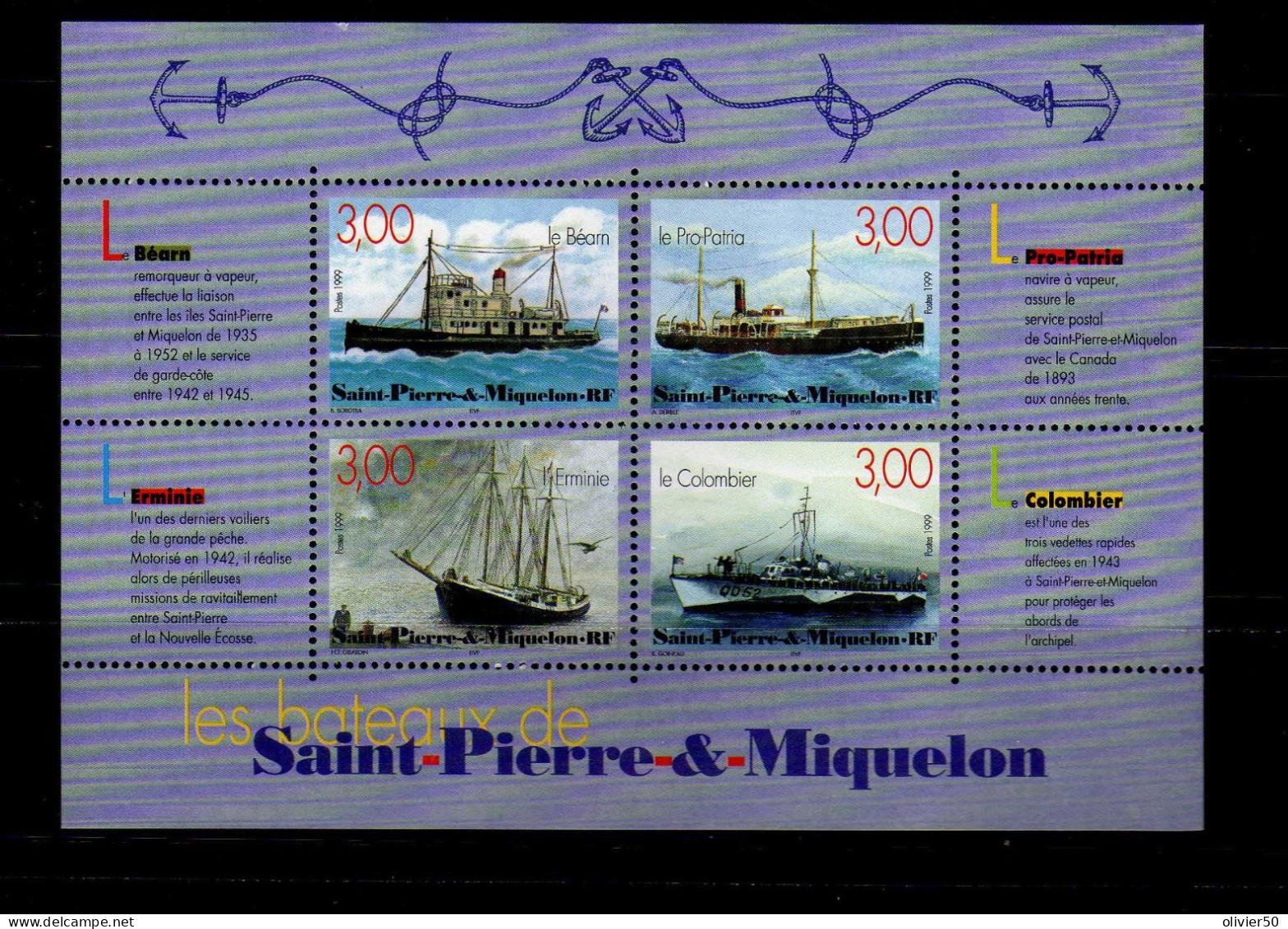 SPM - 1999 - BF Bateaux -  Neufs** - MNH - Neufs