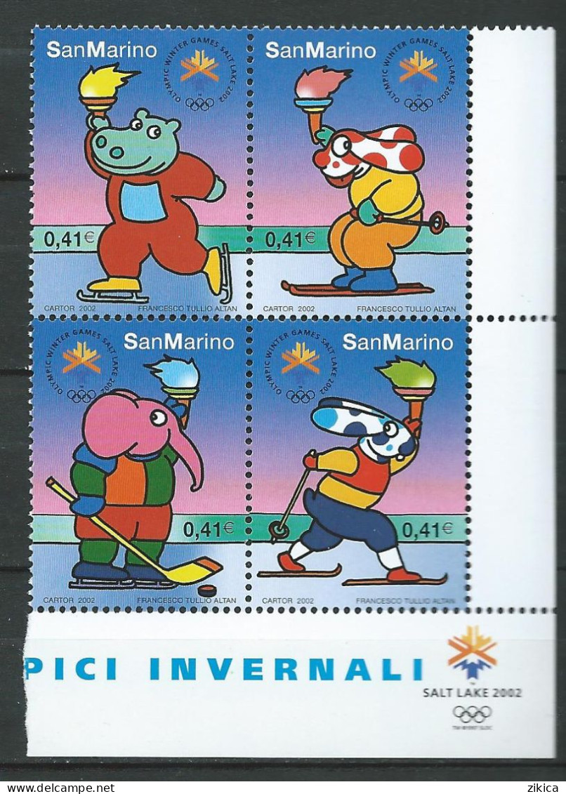 San Marino - 2002 Olympic Games - Salt Lake City, USA  MNH** - Neufs