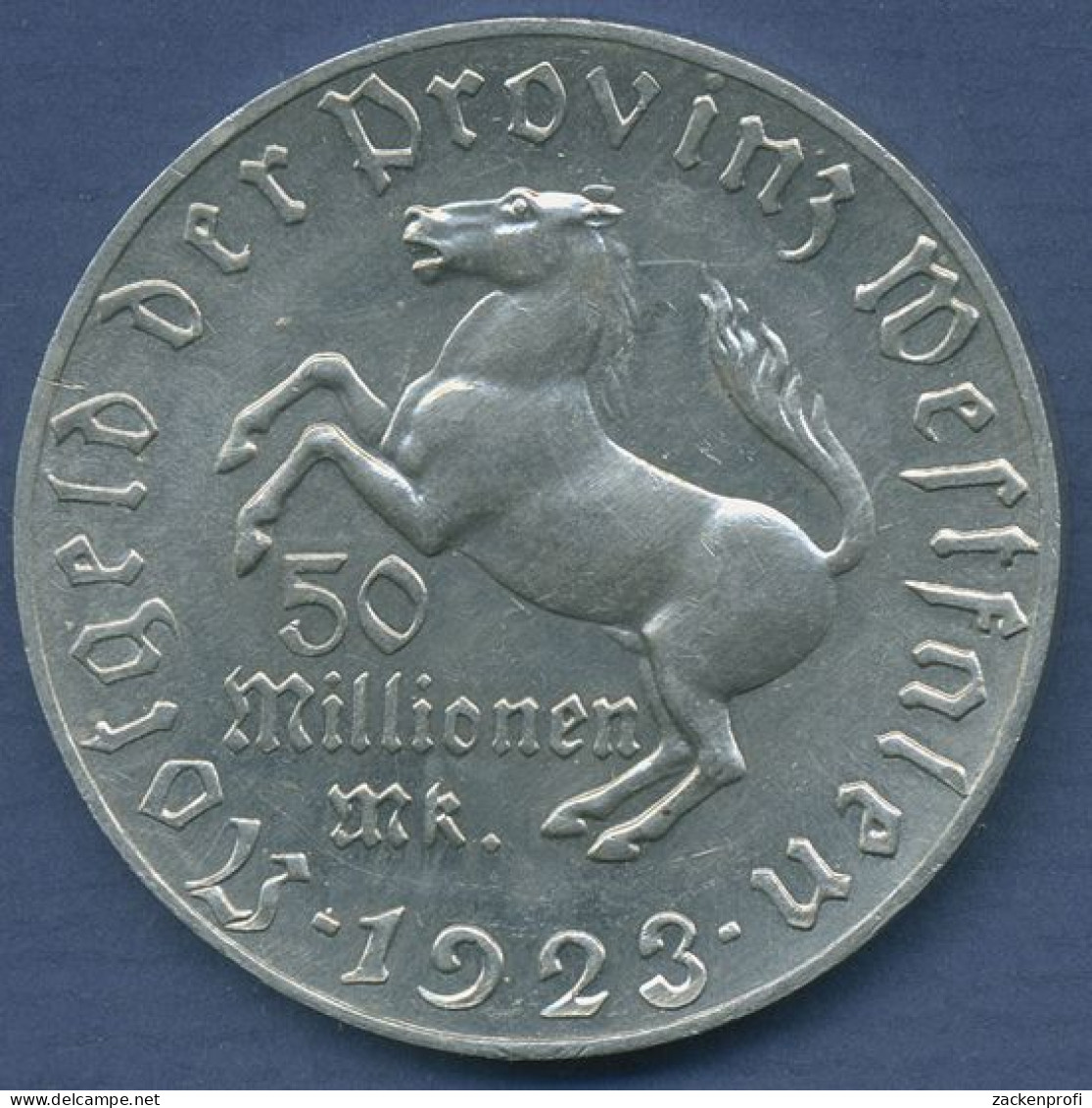 Westfalen 50 Millionen Mark 1923 Aluminium, Freiherr V. Stein, J N27 Vz (m6210) - Sonstige & Ohne Zuordnung