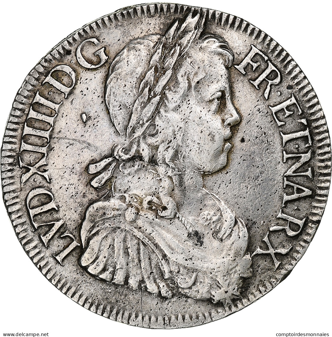 France, Louis XIV, Écu à La Mèche Longue, 1651, Bordeaux, Argent, TTB - 1643-1715 Louis XIV The Great