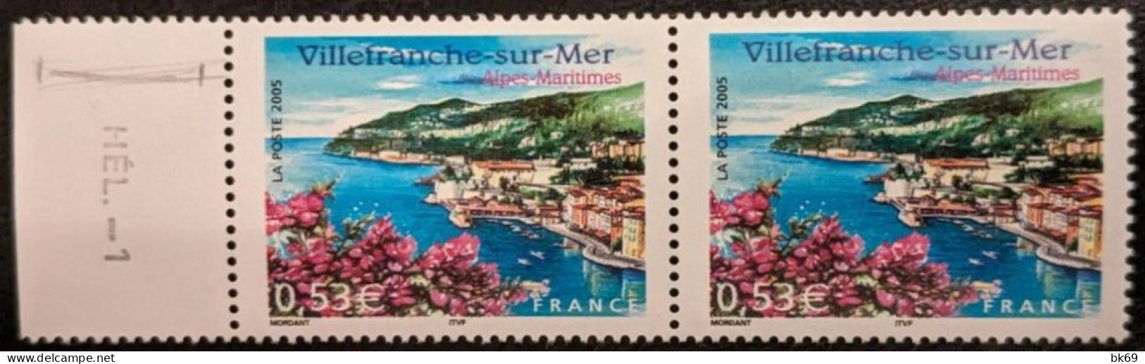 Variéte 3802** X2 Villefranche Sur Mer, Résidus De Phosphore - Unused Stamps