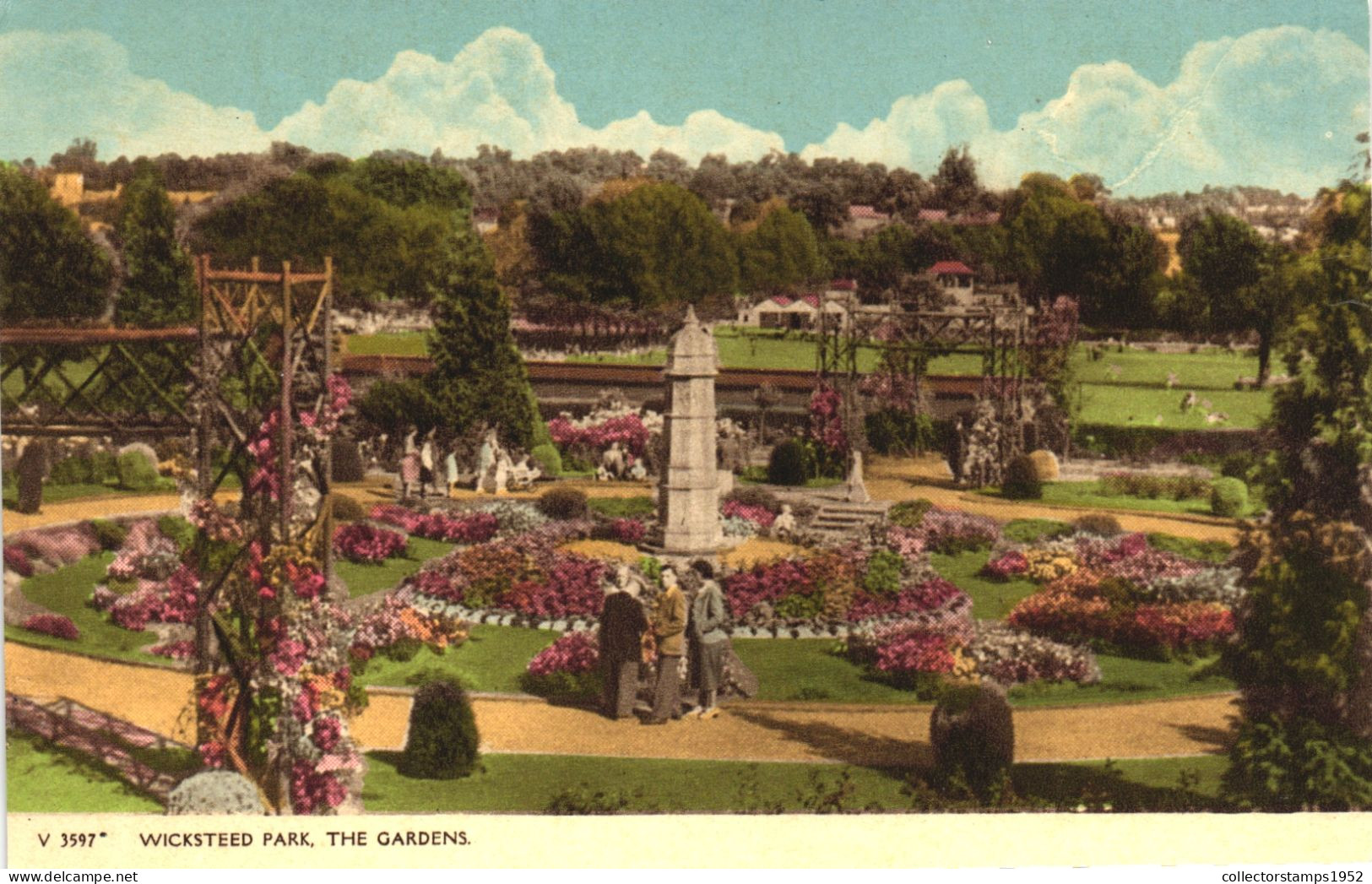 NORTHAMPTONSHIRE, AMUSEMENT PARK, WICKSTEED PARK, GARDENS, MONUMENT, ENGLAND, UNITED KINGDOM, POSTCARD - Northamptonshire