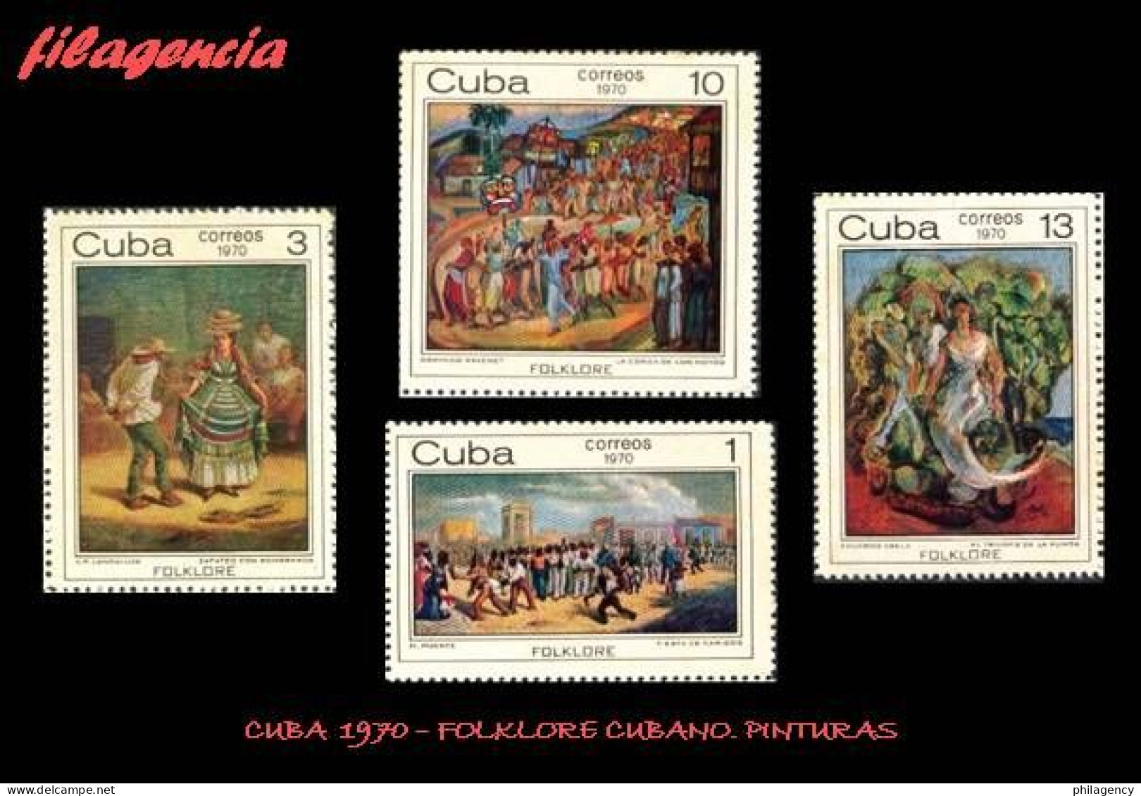 CUBA MINT. 1970-20 FOLKLORE CUBANO. PINTURAS - Ongebruikt