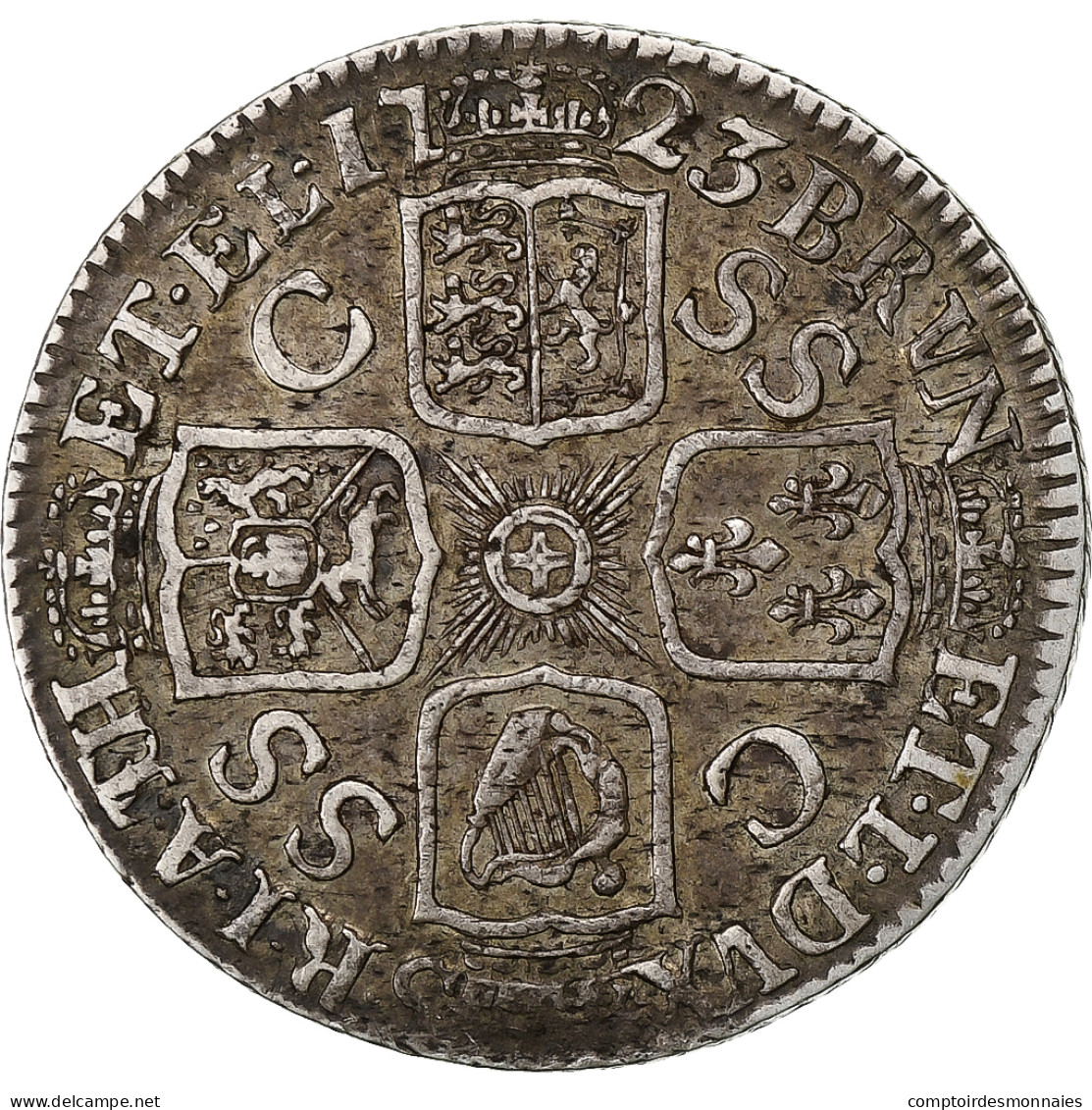 Grande-Bretagne, George I, Shilling, 1723, Londres, Argent, TTB, Spink:3647 - H. 1 Shilling
