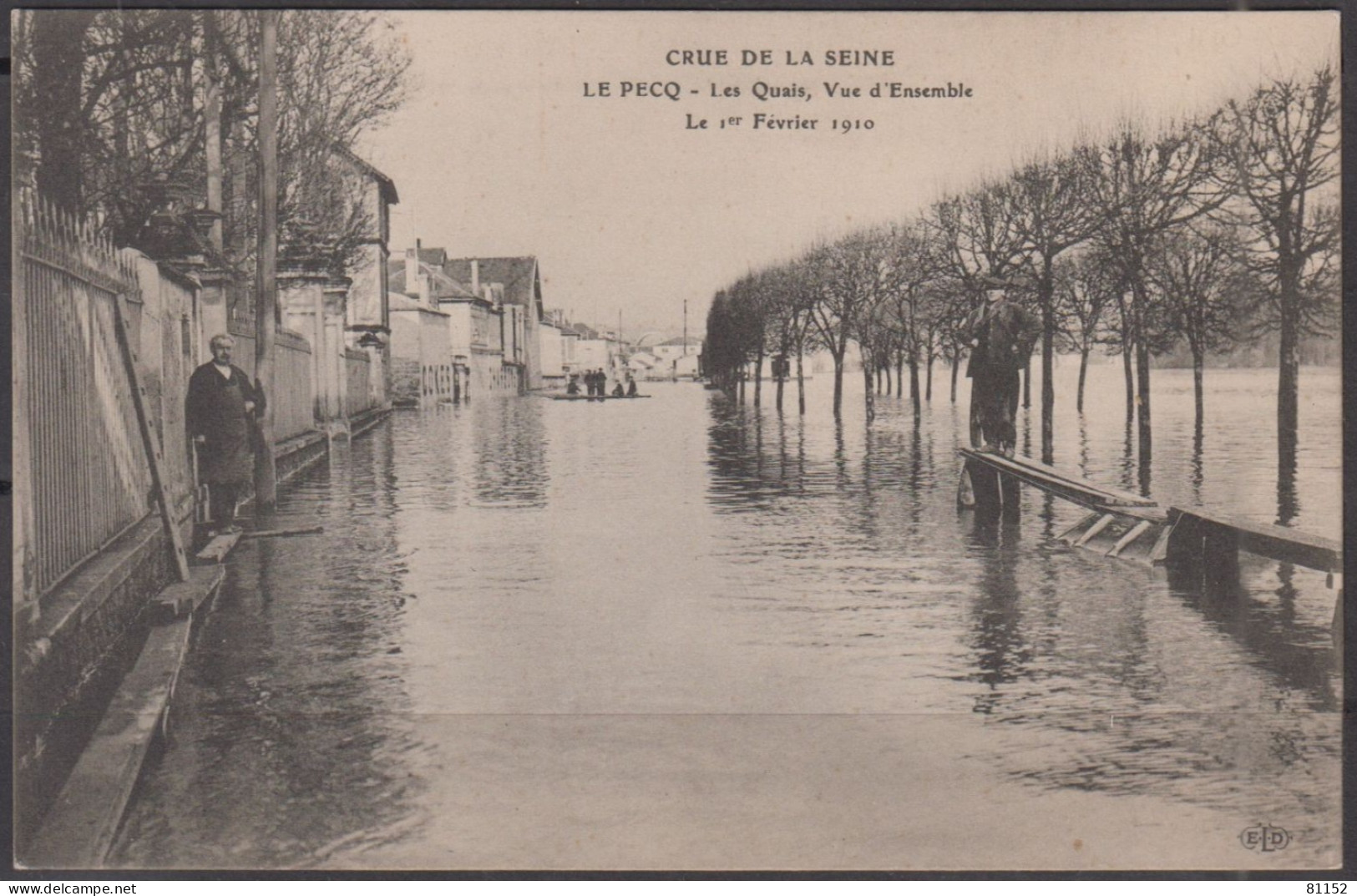 LE PECQ   CPA   " Les Quais  Vue D'ensemble "    Le 1er  Février 1910     Animée Non écrite - Le Pecq