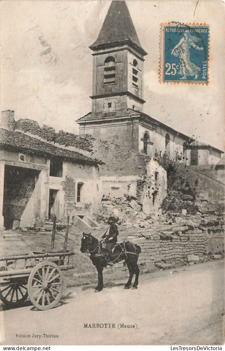 FRANCE - Marbotte (Meuse) - Vue D'un Grand Monument - Un Homme Chevauchant Un Cheval - Carte Postale Ancienne - Commercy