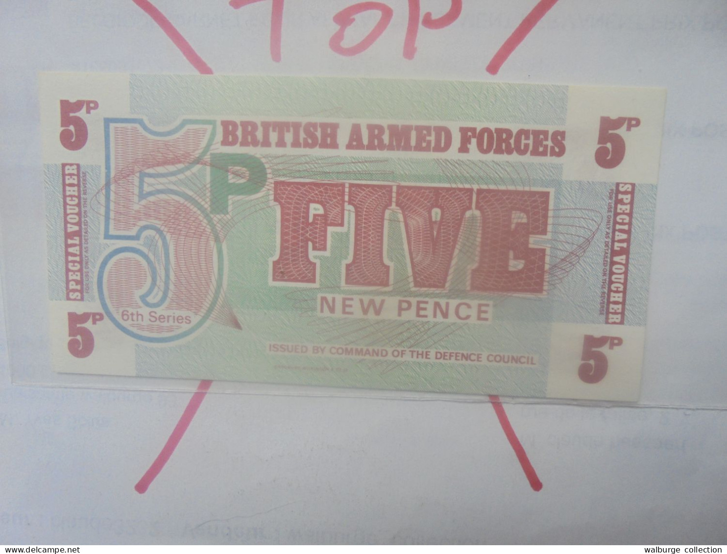 GRANDE-BRETAGNE(MILITAIRE) 5 NEW PENCE 1972 Neuf (B.33) - British Armed Forces & Special Vouchers