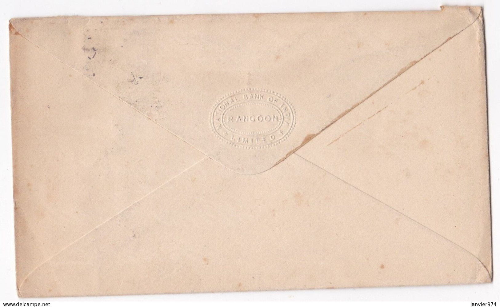 Enveloppe 1926 National Bank Of India Rangoon Pour MICHELIN Cie Clermont Ferrand France - Birmanie (...-1947)