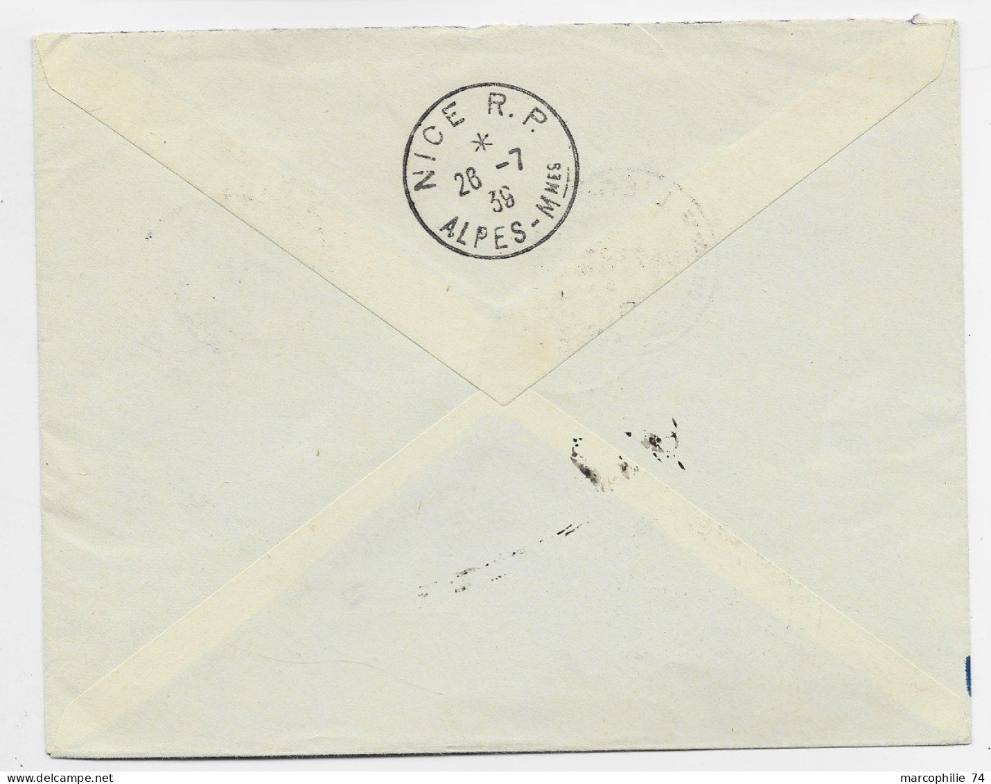 BELGIQUE 1FR+40C SURTAXE PAIRE  LETTRE COVER LIEGE 24.7.1939 TO FRANCE 1ERE LIAISON AEROPOSTALE NUIT - Covers & Documents