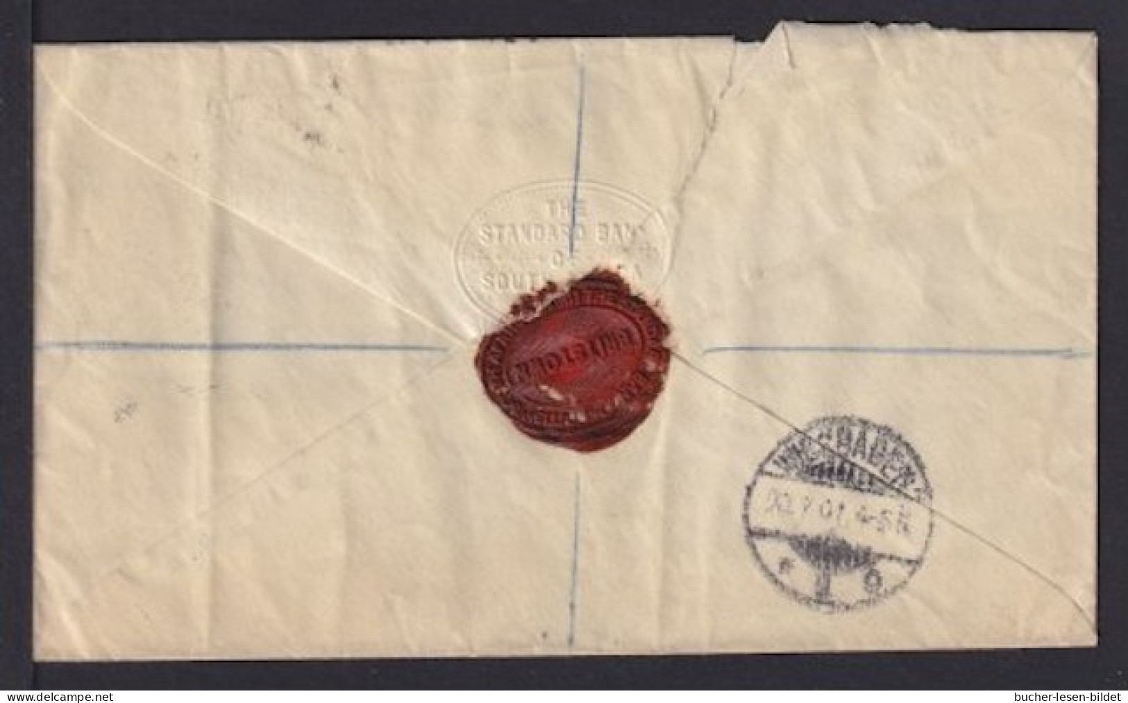 1901 - 9x 1 P. Auf Einschreibbrief Ab BRITSTOWN Nach Wiesbaden - Bahnpost-Transit-R-Zettel - Cape Of Good Hope (1853-1904)