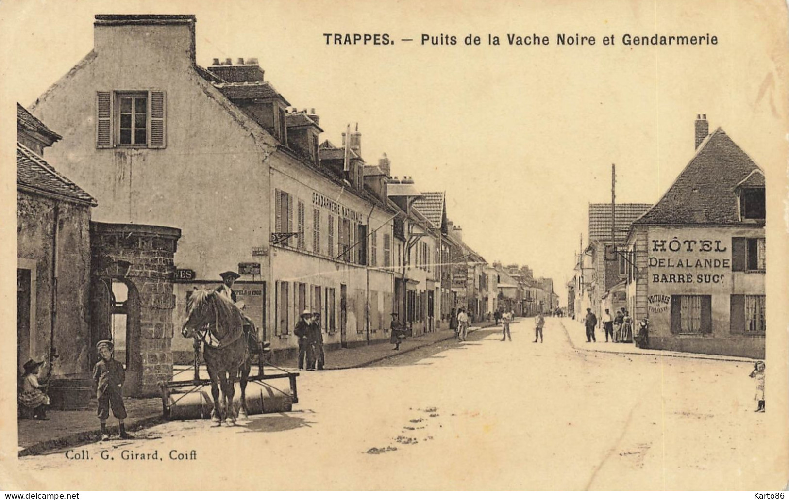 Trappes * Puits De La Vache Noire Et Gendarmerie * Rue Cheval Rouleau Cylindre * Hôtel DELALANDE BARRE Succr - Trappes