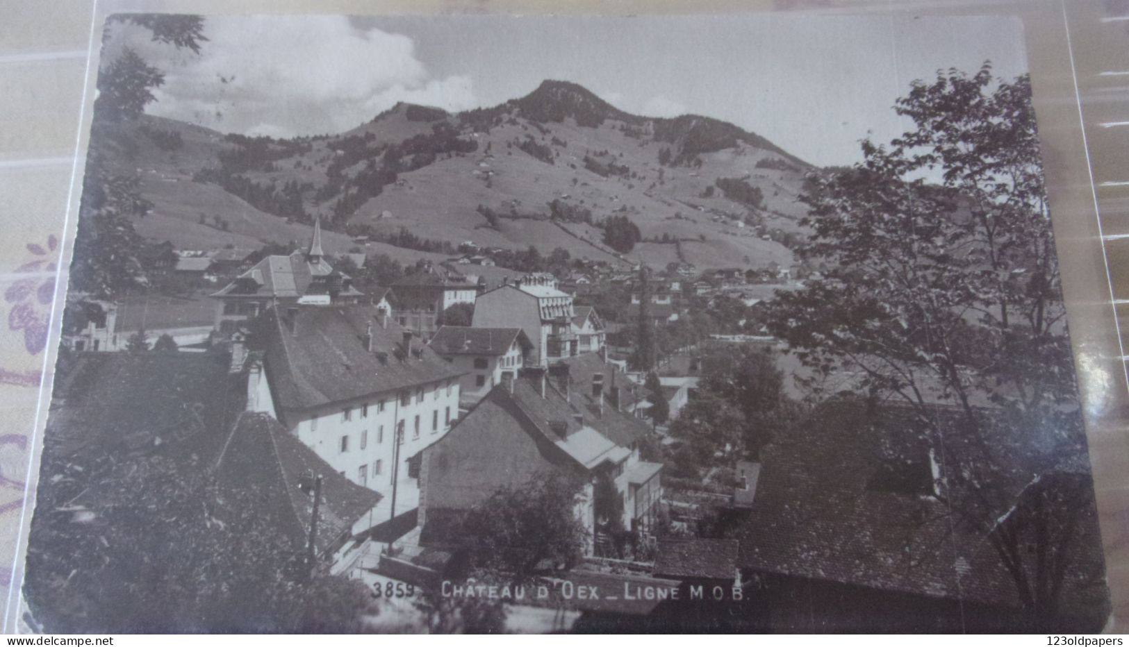 SUISSE CARTE PHOTO  LOUIS BURGY  1912  CHATEAU D OEX LIGNE M O B - Château-d'Œx