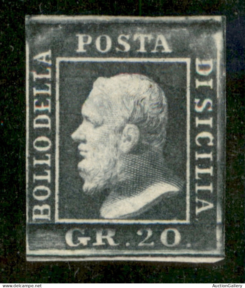 Antichi Stati Italiani - Sicilia - 1859 - 20 Grana Ardesia Violaceo (13d - Pos 96) - Preciso A Sinistra - Gomma Original - Other & Unclassified