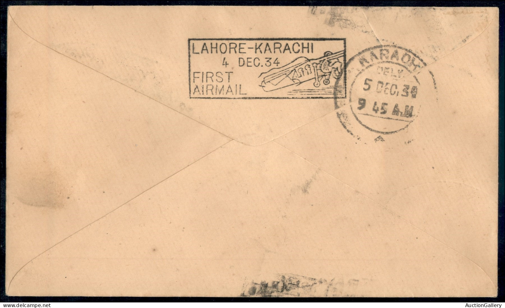 Aerogrammi  - India - 1934 (4 Dicembre) - Lahore Karachi - Muller 121 - Other & Unclassified