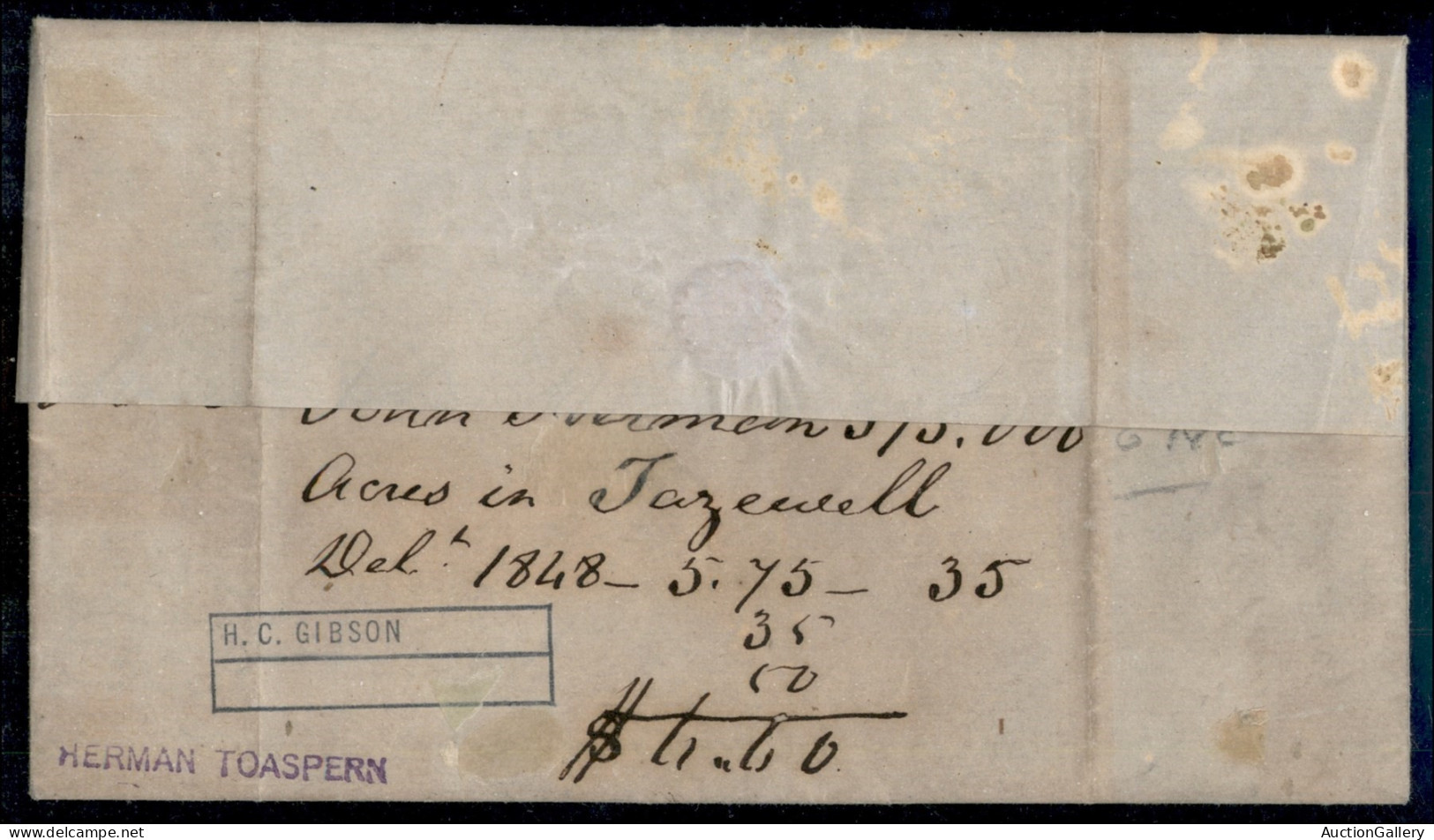 Oltremare - Stati Uniti D'America - 5 Cent (1) + Locale - Lettera Da Philadelphia A Richmond Del 27.10.1849 - Autres & Non Classés