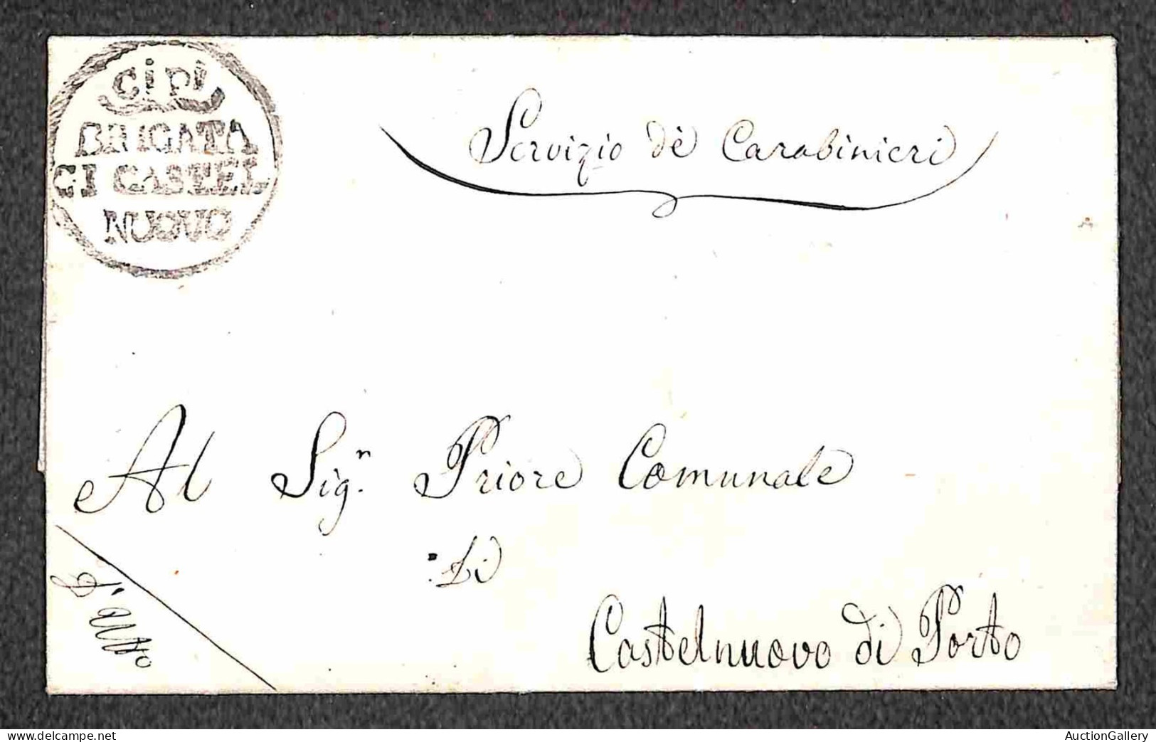 Prefilateliche&Documenti - Italia - C.i.P.i. Brigata Di Castelnuovo - Intera Lettera Per Castelnuovo Del 31.1.1846 - Autres & Non Classés