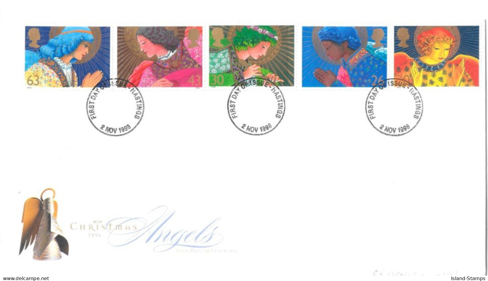 1998 Christmas Angels Unaddressed FDC Tt - 1991-2000 Em. Décimales