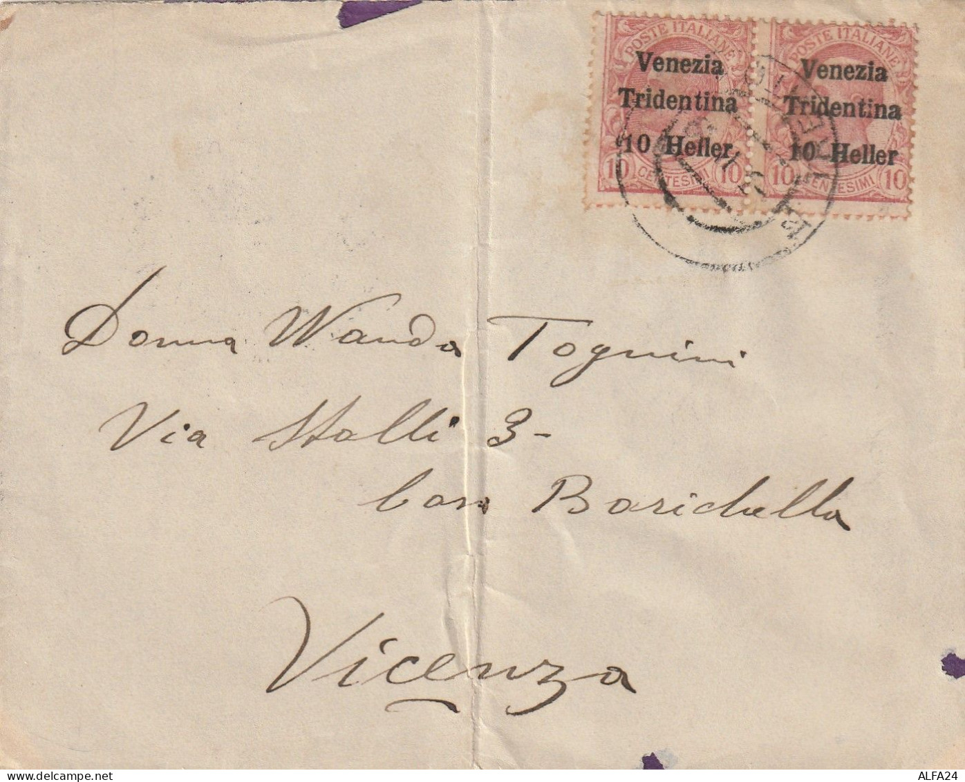 LETTERA PRIMI 900 2X10 VENEZIA TRIDENTINA TIMBRO VICENZA (XT682BR - Austrian Occupation