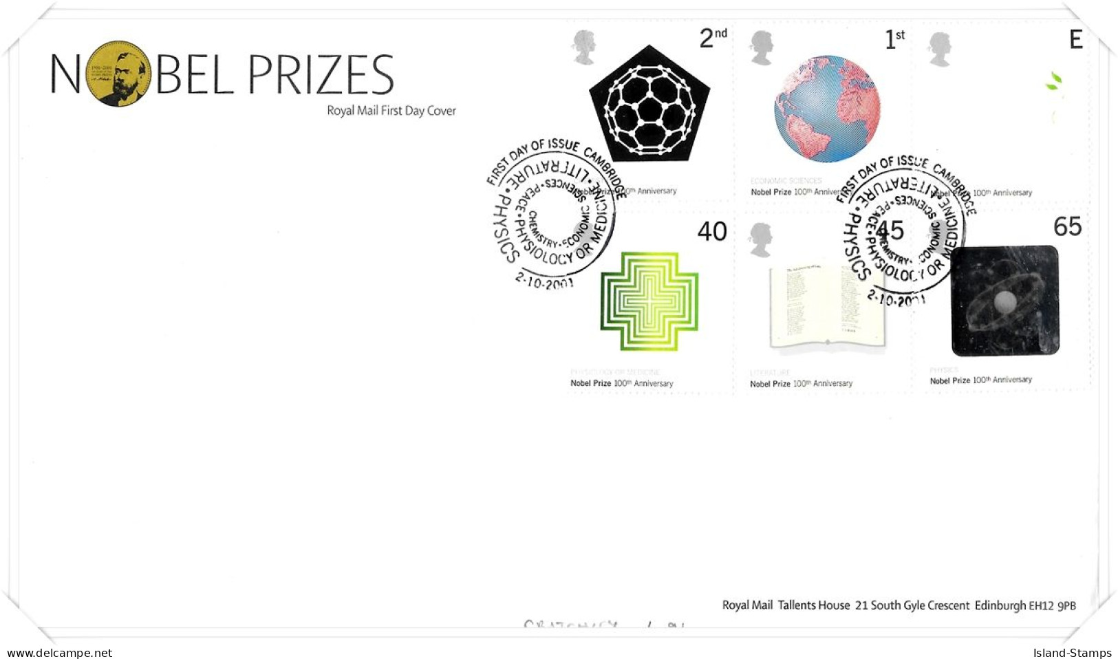 2001 Nobel Prizes Unaddressed TT - 2001-2010 Em. Décimales